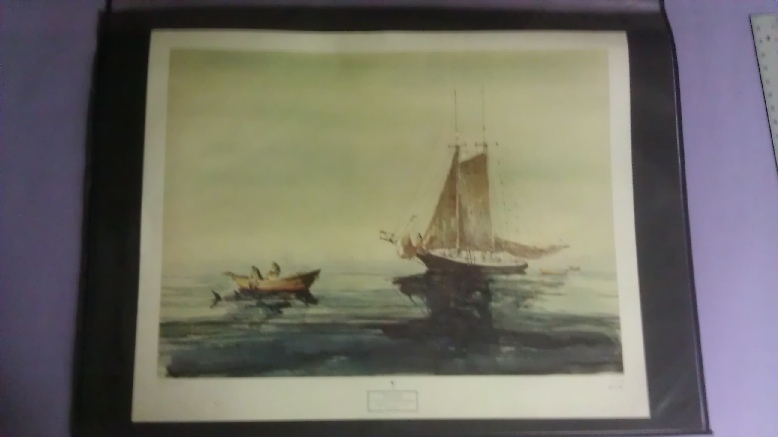 Artist: Paule Stetson Loring (1899 - 1968), Print Title: A Gloucester SwordFisherMan