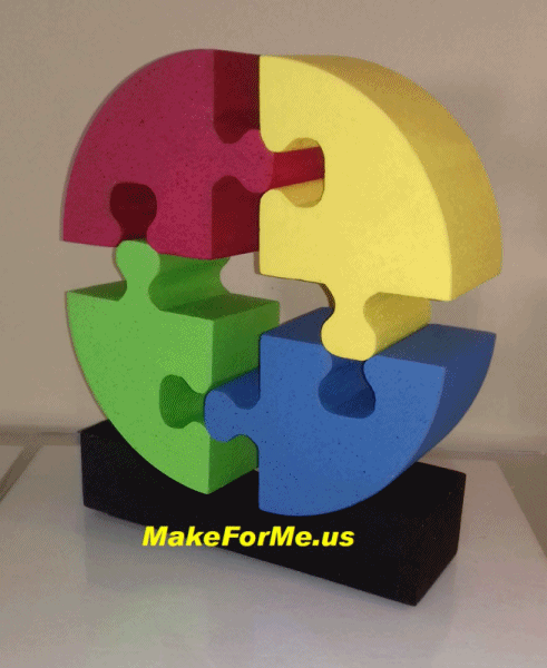 Colorful 4 pc Circular 3D Puzzle at www.Right-Products.com