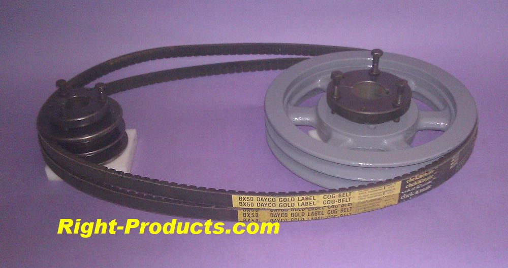 Baldor Maska Power Drive Double Pulley and Belt Set  www.Right-Products.com 