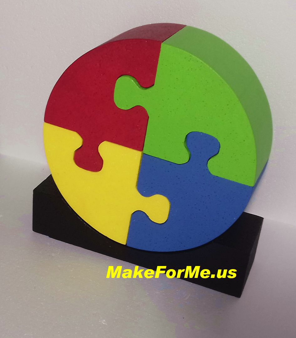 4 pc Circular 3D Puzzle Design with Base View 2