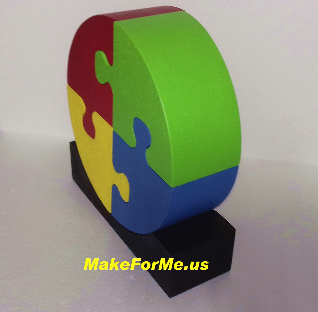 4 pc Circular 3D Puzzle Design with Base View 3