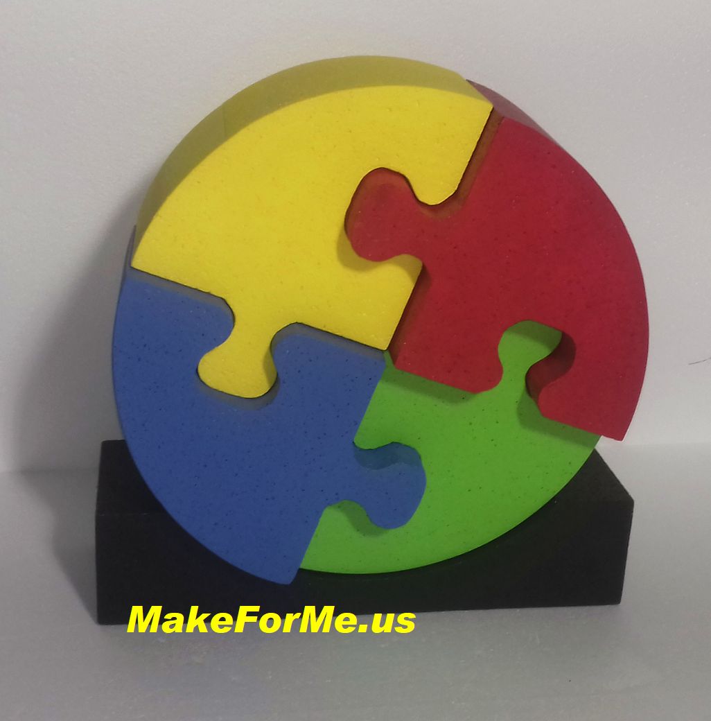 4 pc Circular 3D Puzzle Design with Base View 4